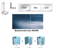 Ravak Blix BLPS-90 sprchová pevná stěna rám lesklý alu výplň Grape 9BH70C00ZG